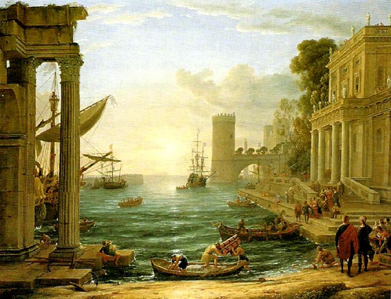 Claude Lorrain seaport with the embarkation of the queen of sheba china oil painting image